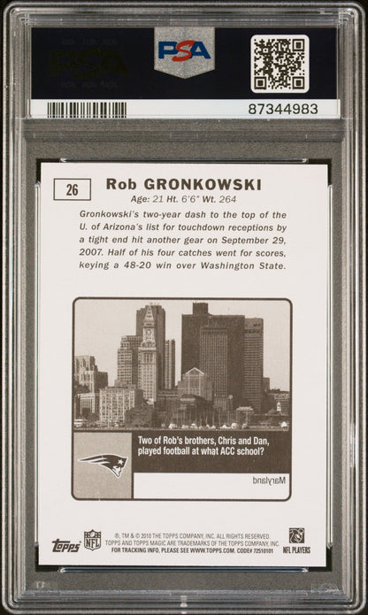 Graded 2010 Topps Magic Rob Gronkowski #26 Rookie RC Football Card PSA 10 Gem Mint