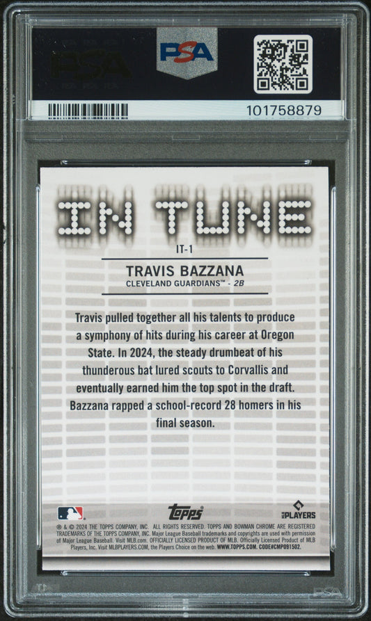 Graded 2024 Topps Bowman Draft Travis Bazzana #IT1 In Tune Rookie RC Baseball Card PSA 10 Gem Mint