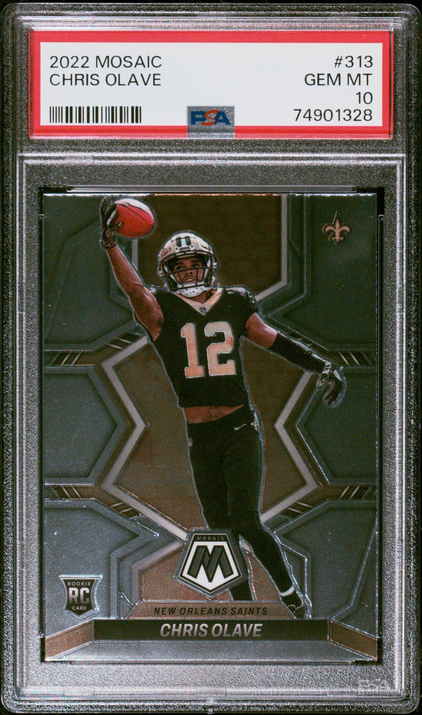Graded 2022 Panini Mosaic Chris Olave #313 Rookie RC Football Card PSA 10 Gem Mint