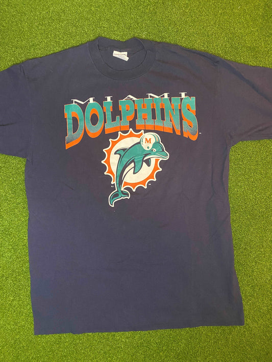 90s Miami Dolphins - Vintage NFL Tee Shirt (XL) - Gametime Vintage