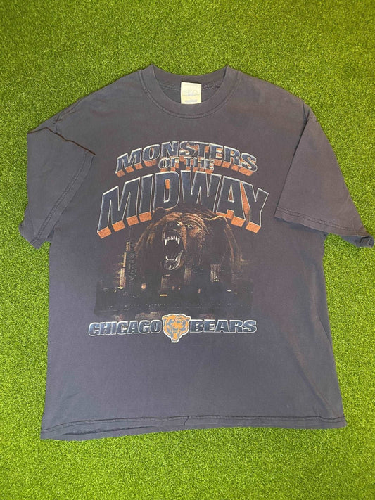 90s Chicago Bears - Monsters of the Midway - Vintage NFL Tee Shirt (XL) - GAMETIME VINTAGE