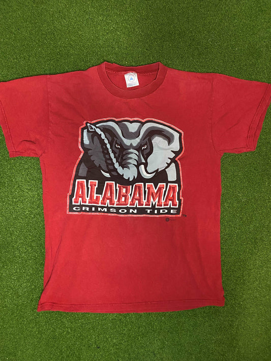 90s Alabama Crimson Tide - Big Logo - Vintage Tee Shirt (Medium) Gametime Vintage