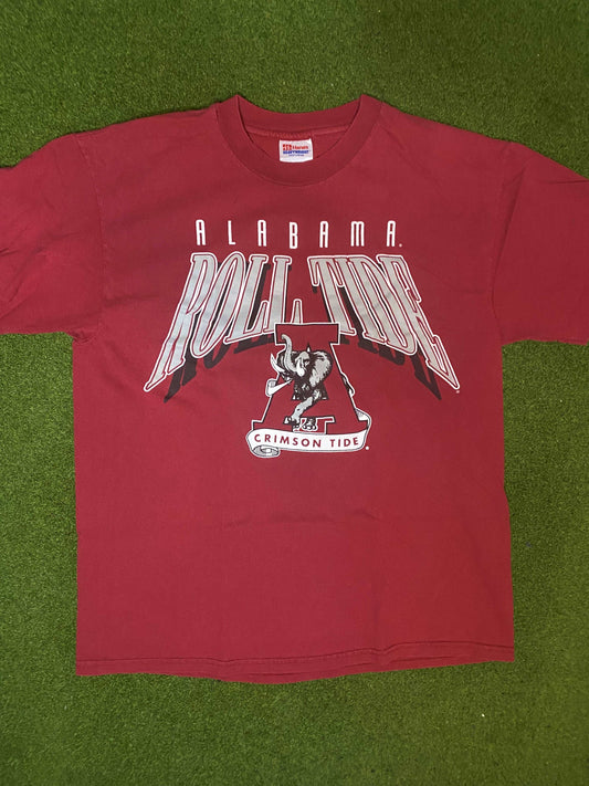 90s Alabama Crimson Tide - Vintage College Tee Shirt (Large) Gametime Vintage