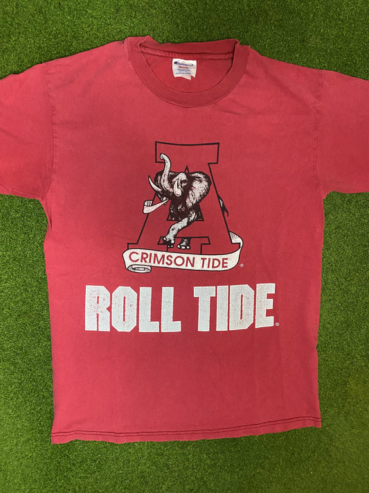90s Alabama Crimson Tide - Vintage College T-Shirt (Medium)