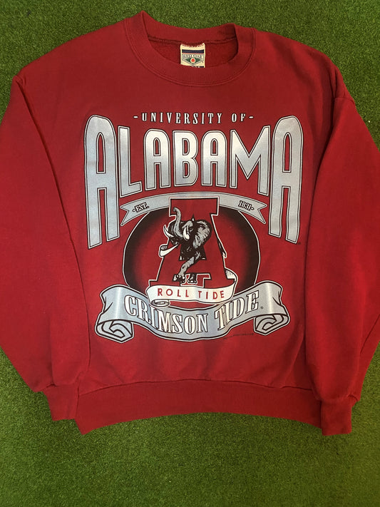 90s Alabama Crimson Tide - Vintage College Crewneck Sweatshirt (Large) Gametime Vintage