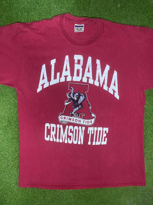 90s Alabama Crimson Tide - Vintage College Tee (XL) Gametime Vintage