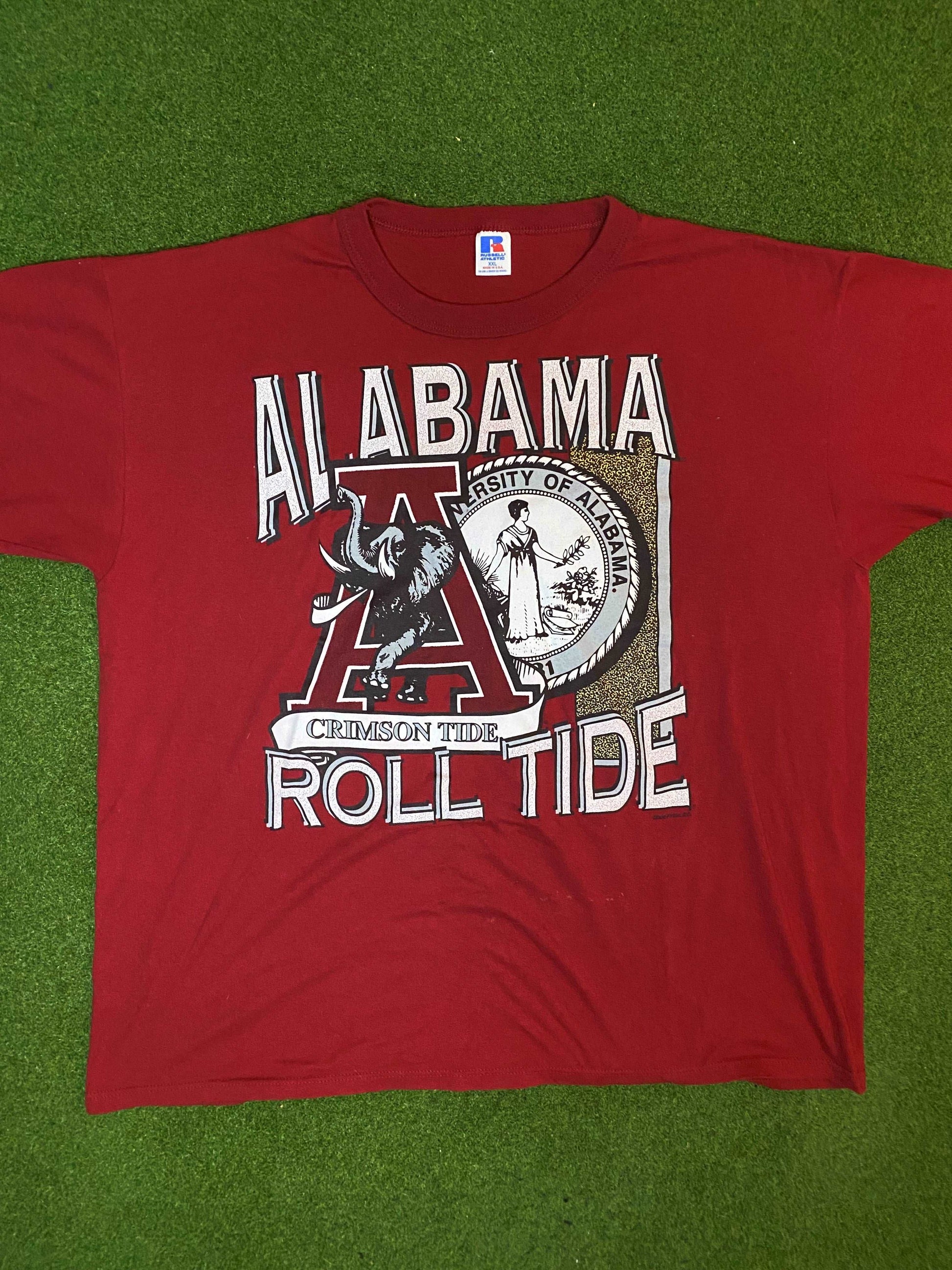 90s Alabama Crimson Tide - Vintage University Tee Shirt (2XL)