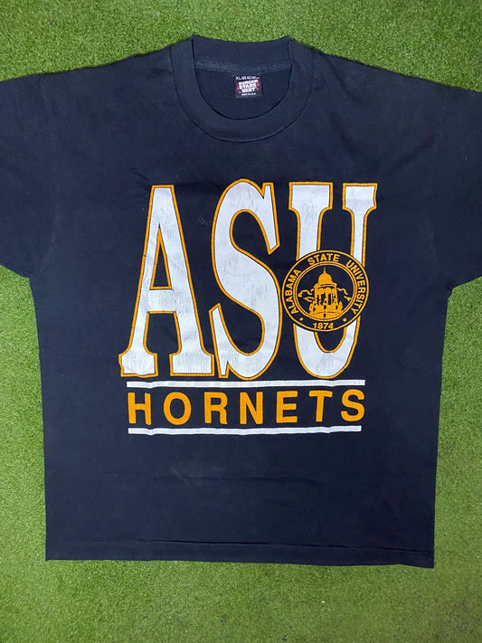 90s Alabama State Hornets - Double Sided - Vintage HBCU T-Shirt (XL) Gametime Vintage