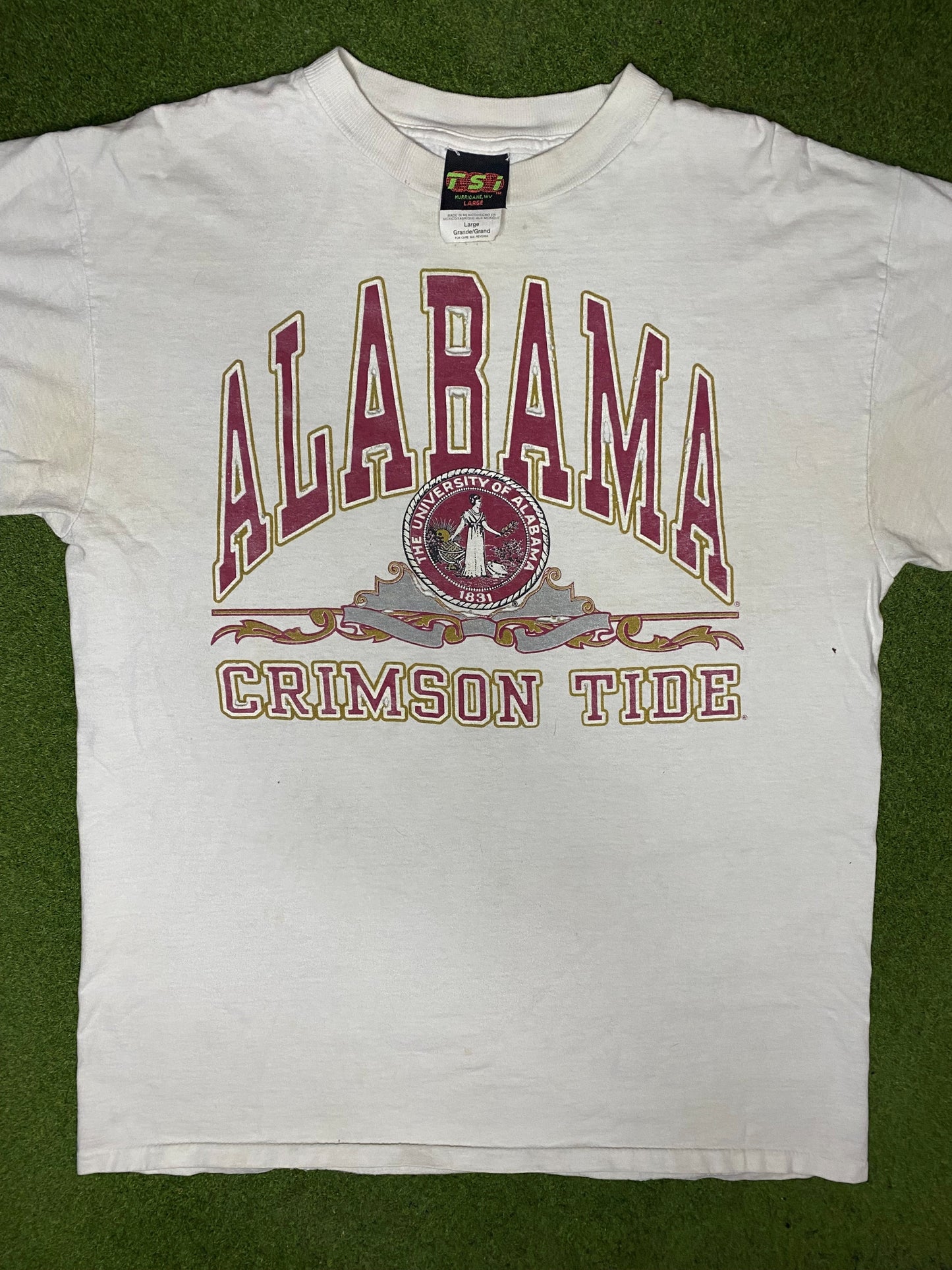 90s Alabama Crimson Tide - Vintage College Tee Shirt (Large) - Gametime Vintage