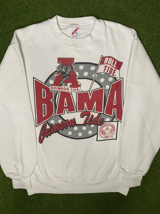 90s Alabama Crimson Tide - Vintage College Crewneck Sweatshirt (Medium)