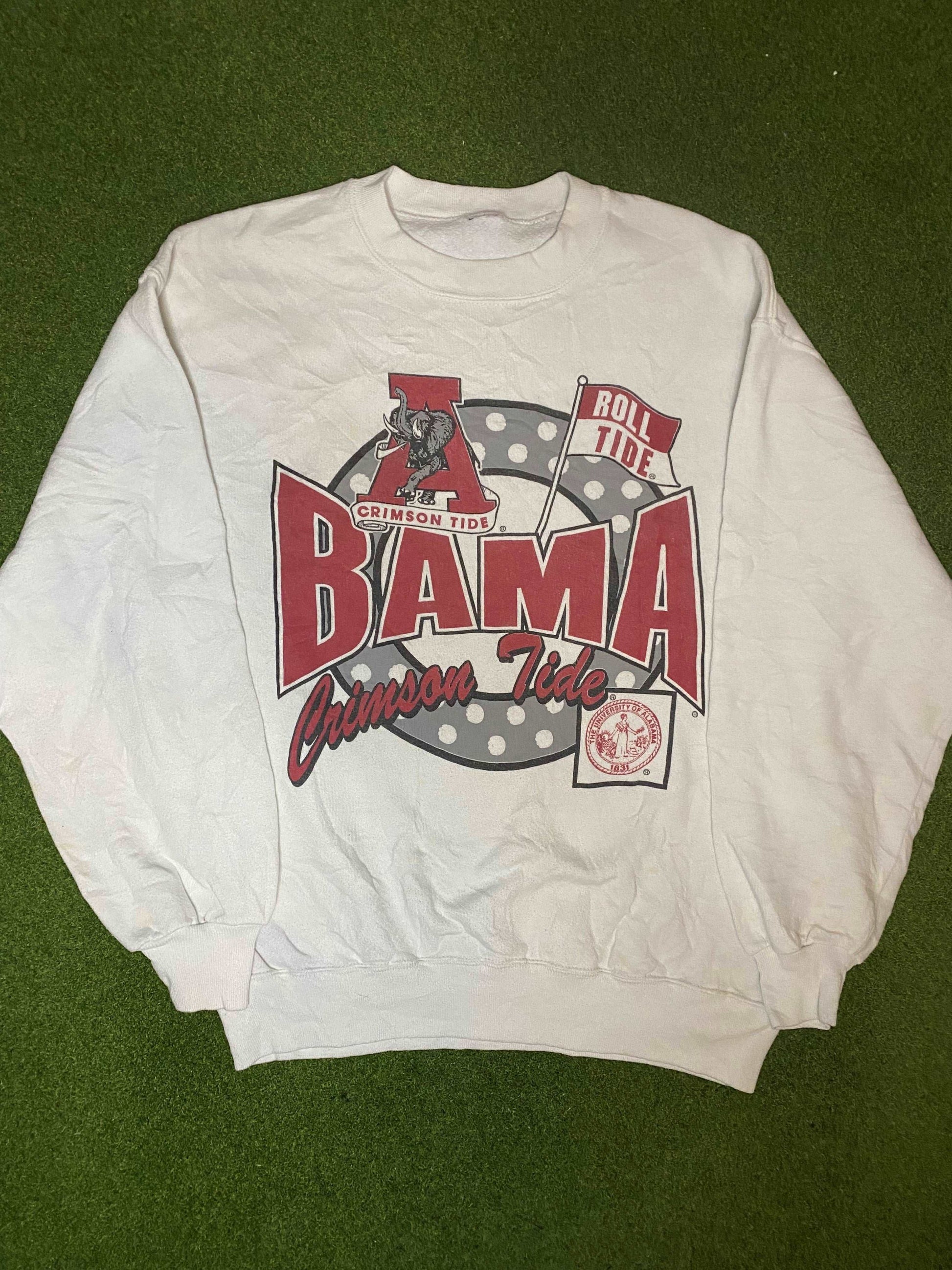 90s Alabama Crimson Tide - Vintage College Crewneck Sweatshirt (Large)