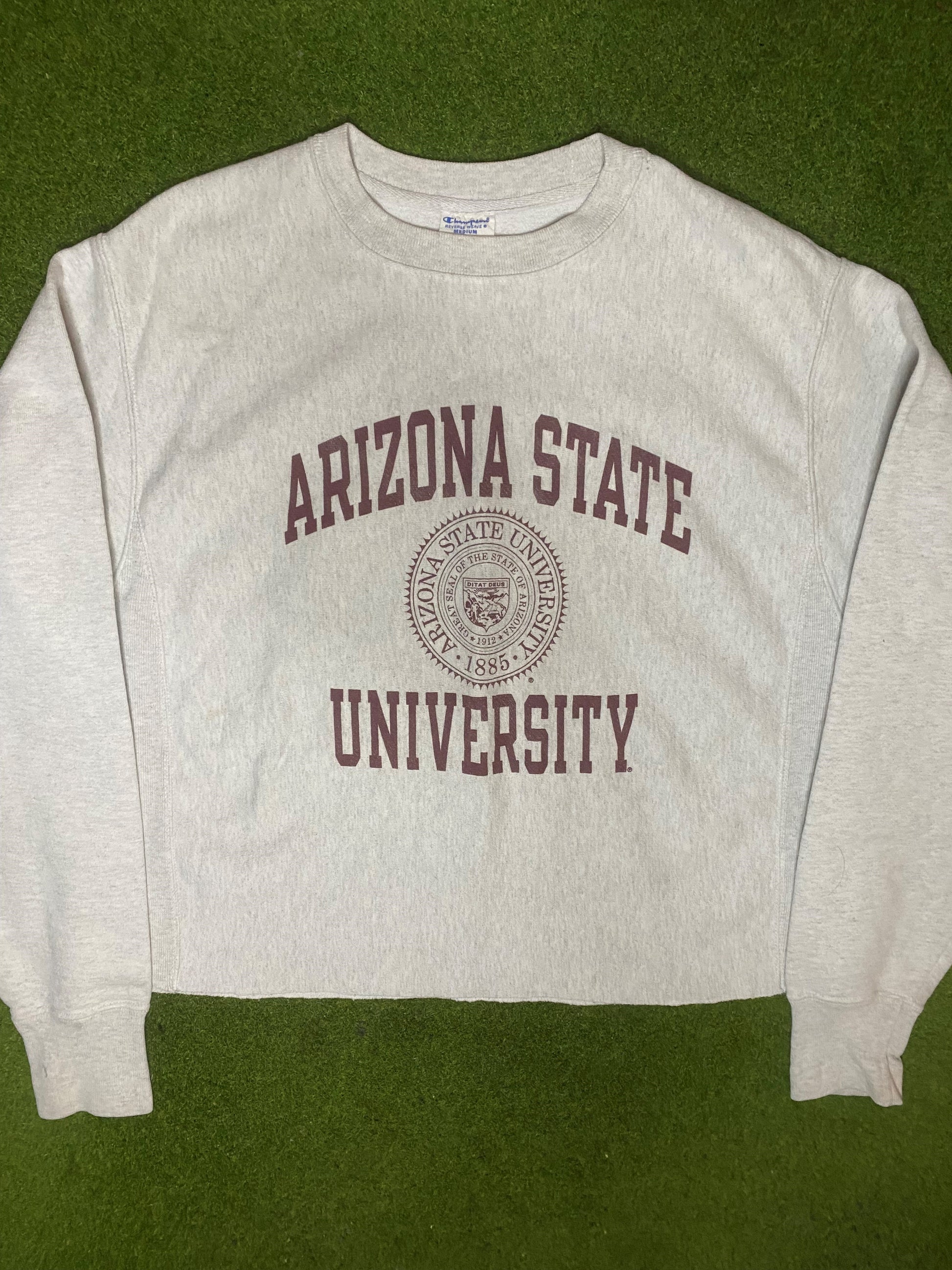 90s Arizona State Sun Devils - Reverse Weave - Cropped - Vintage College Sweatshirt (Medium) 