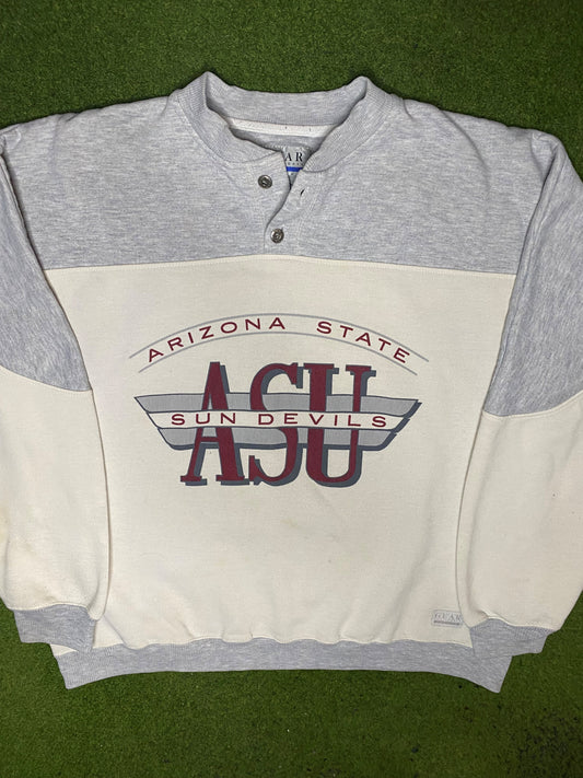 90s Arizona State Sun Devils - Vintage College Pullover (Large) - Gametime Vintage