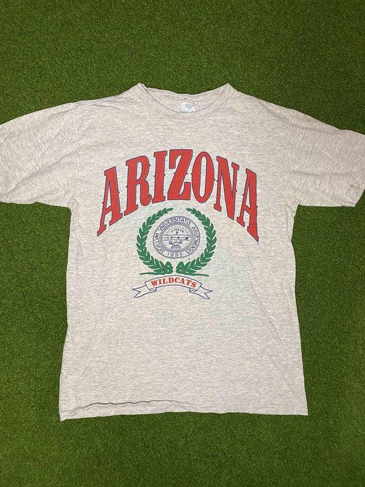 90s Arizona Wildcats - Vintage College Tee Shirt (Medium) Gametime Vintage