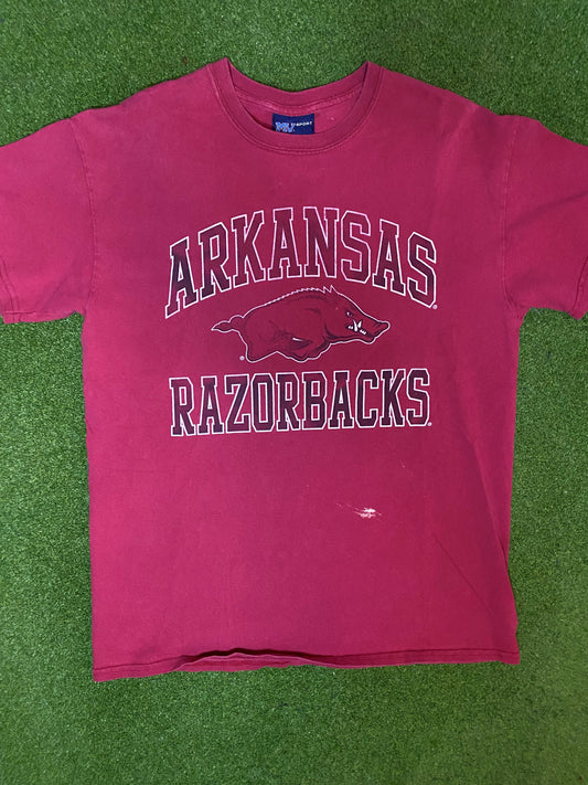 90s Arkansas Razorbacks - Vintage College T-Shirt (Medium)