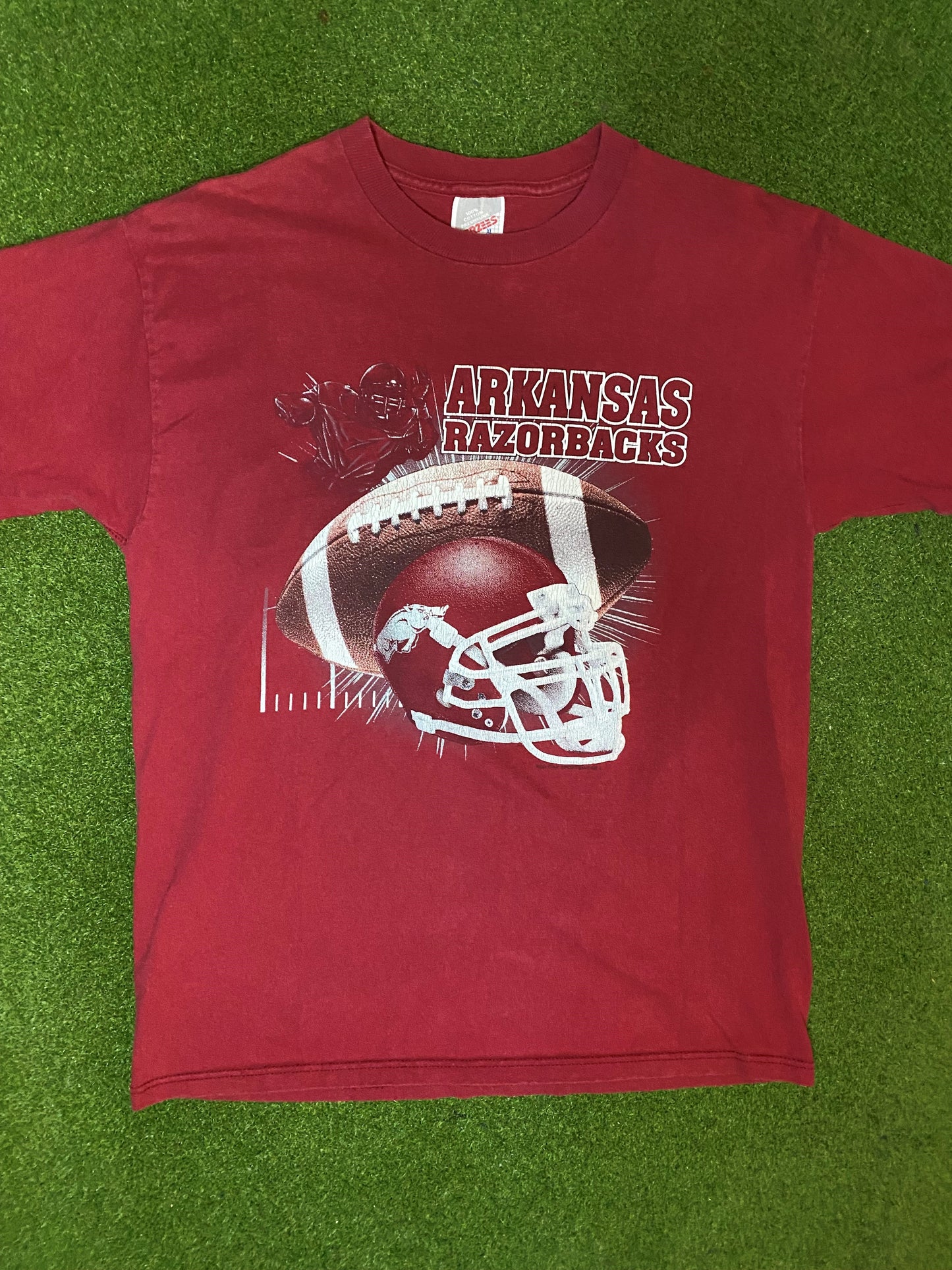 90s Arkansas Razorbacks - Vintage College Football T-Shirt (Youth XL)