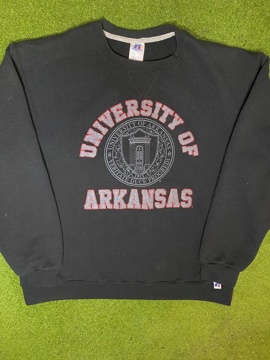 90s Arkansas Razorbacks - Vintage University Sweatshirt (Large)