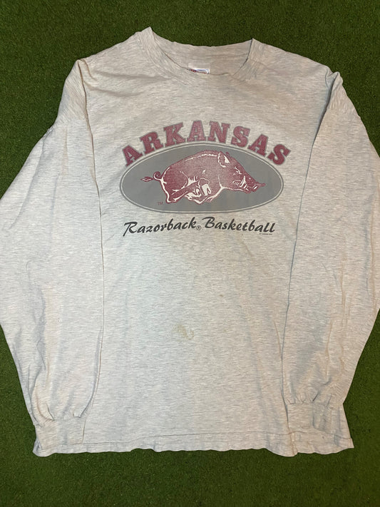 90s Arkansas Razorbacks - Vintage College Basketball Long Sleeve (2XL)