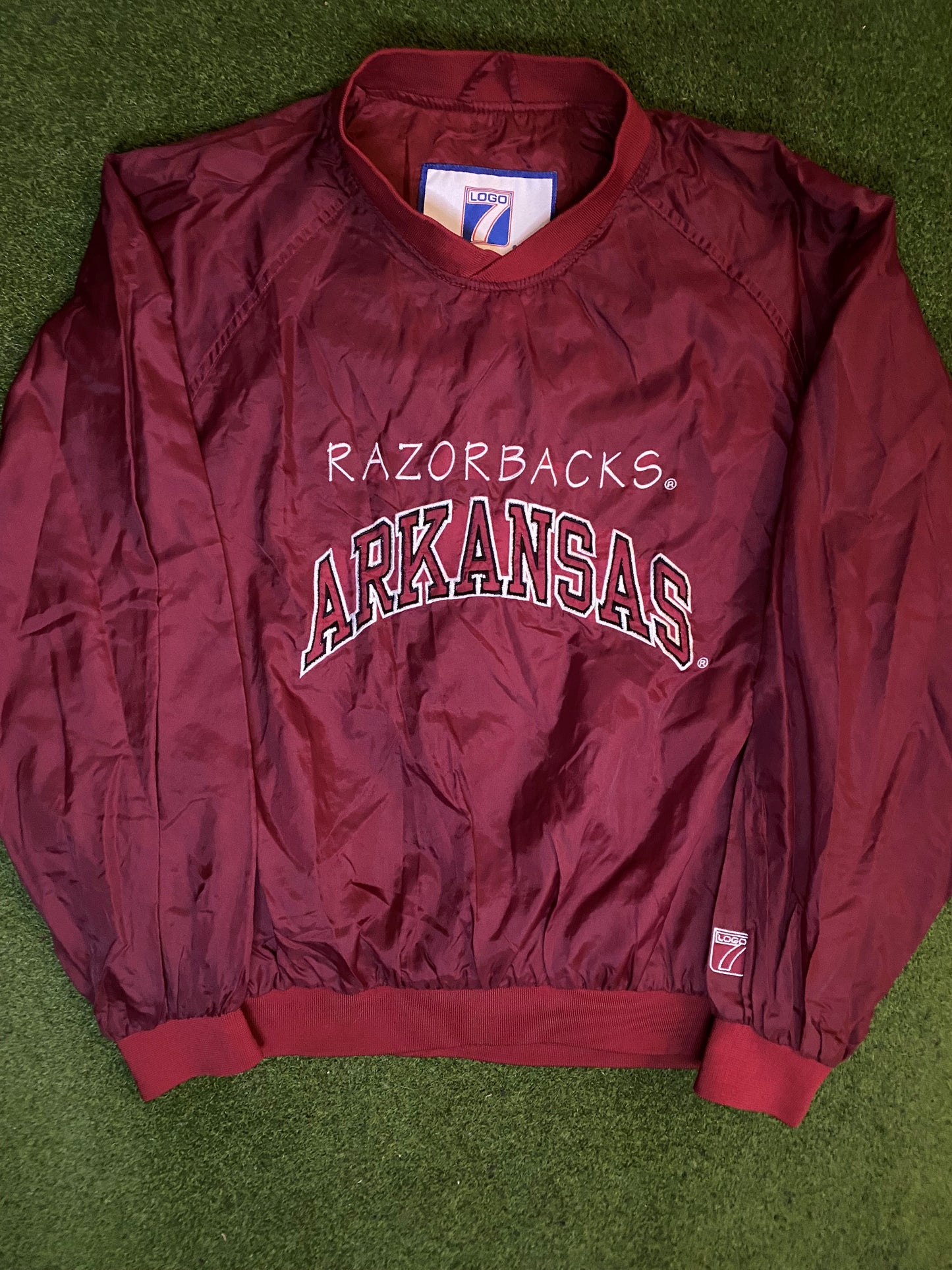 90s Arkansas Razorbacks - Vintage College Pullover (Medium) - Gametime Vintage