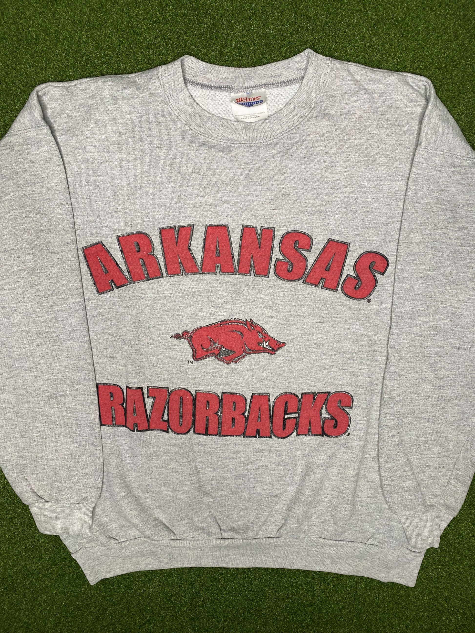 90s Arkansas Razorbacks Vintage College Crewneck Sweatshirt (Medium)