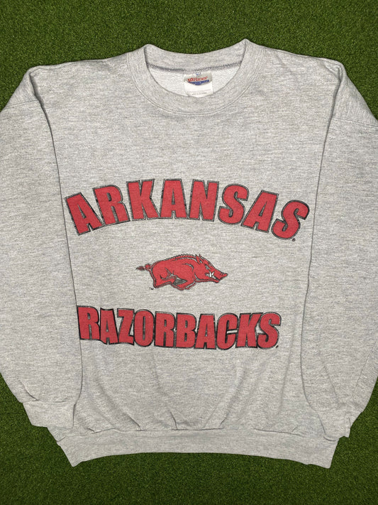 90s Arkansas Razorbacks - Vintage College Crewneck Sweatshirt (Medium)