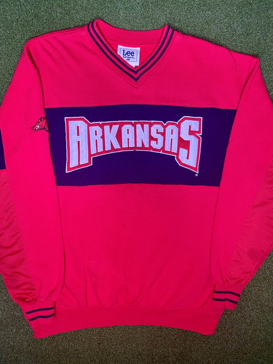 90s Arkansas Razorbacks - Vintage College Sweatshirt (Large)
