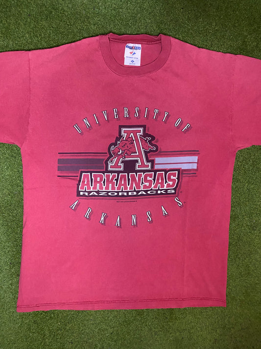 90s Arkansas Razorbacks - Vintage College T-Shirt (Large)