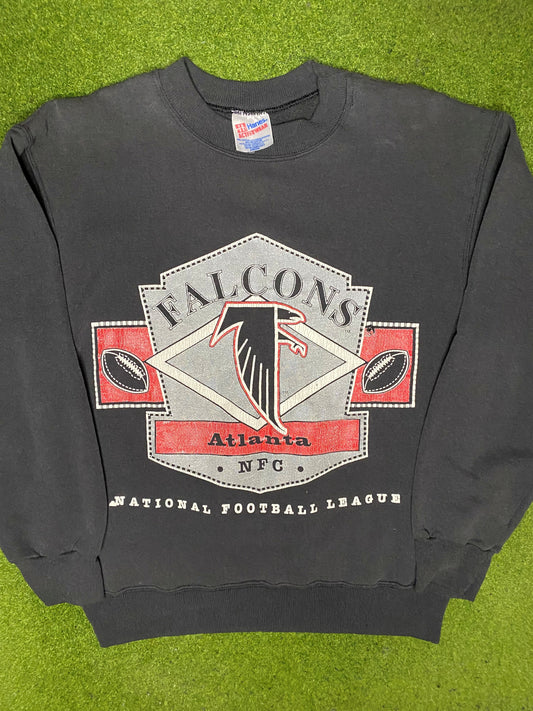 90s Atlanta Falcons - Vintage NFL Sweatshirt (Medium) - Gametime Vintage