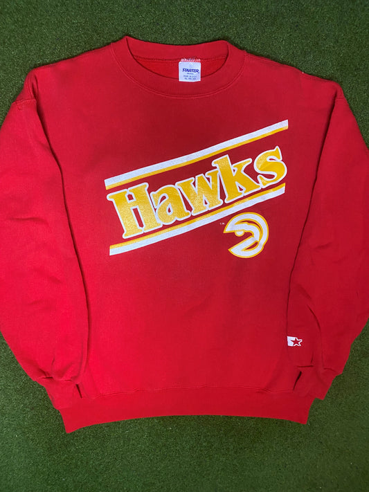 90s Atlanta Hawks - Vintage NBA Sweatshirt (XL) 