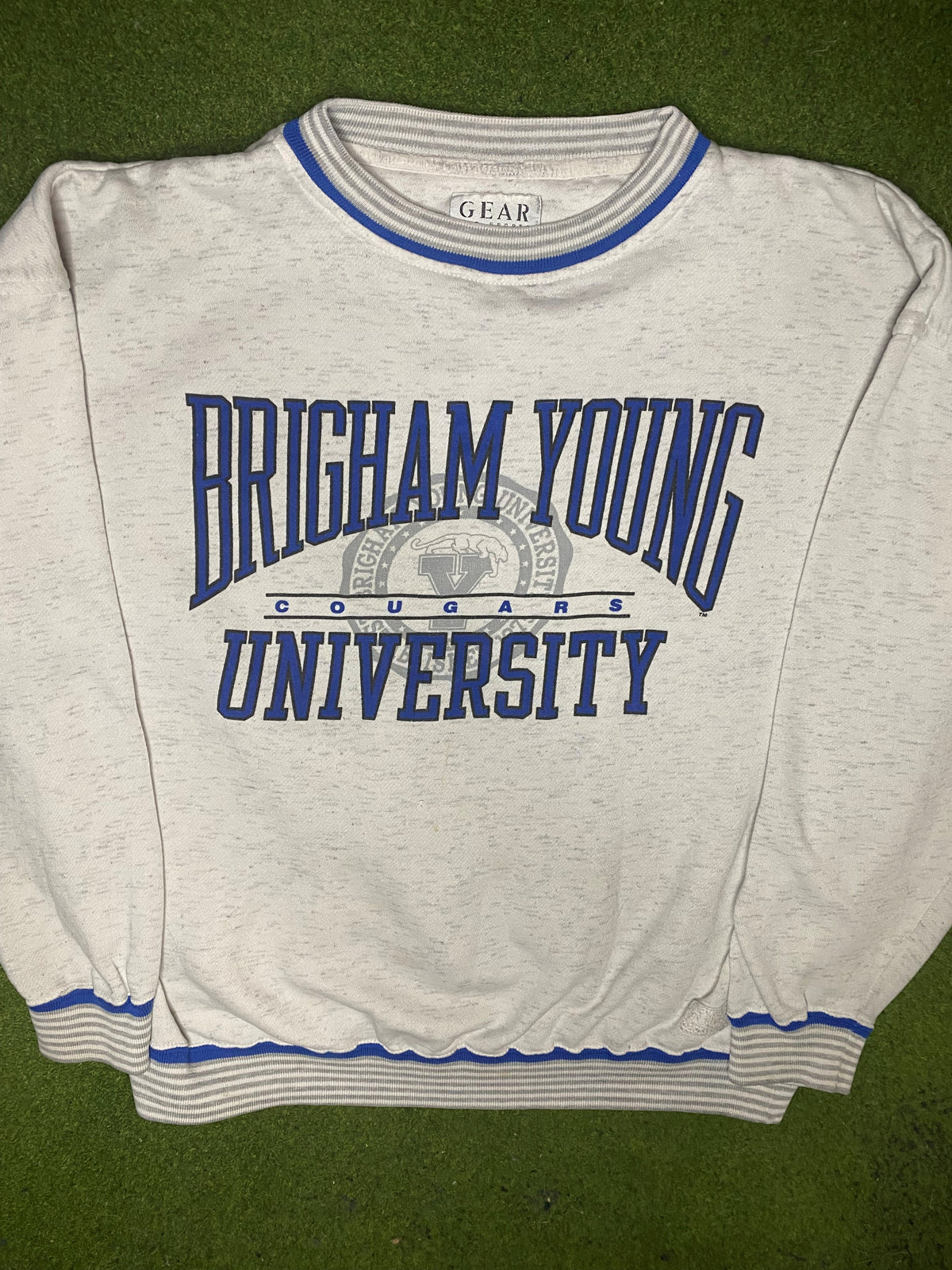 90s BYU Cougars - Vintage University Sweatshirt (XL) - Gametime Vintage