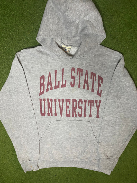 90s Ball State Cardinals - Vintage College Hoodie (Small) - Gametime Vintage