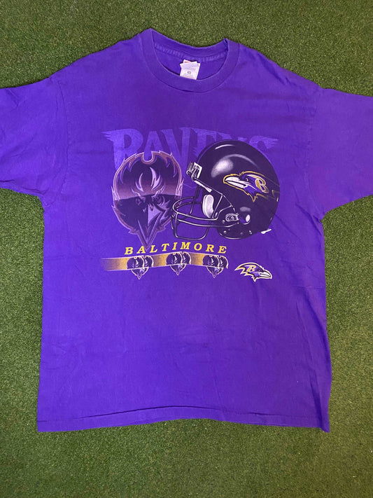 90s Baltimore Ravens - Vintage NFL T-Shirt (XL) Gametime Vintage