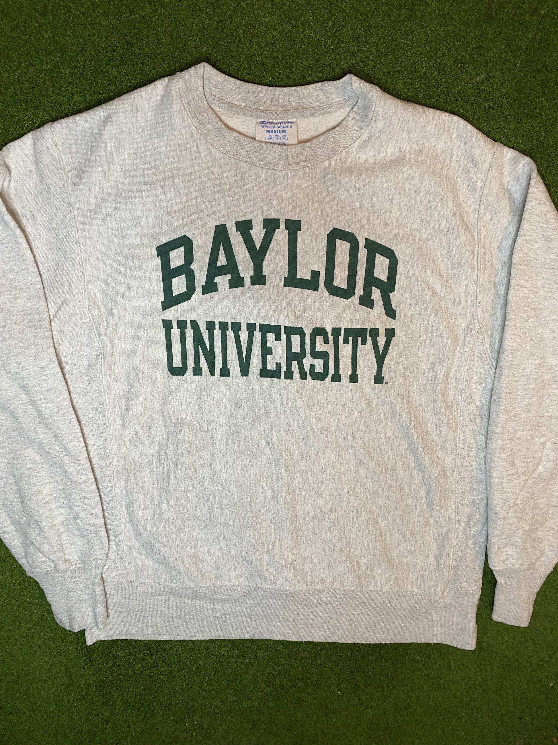 90s Baylor Bears - Reverse Weave - Vintage College Sweatshirt (Medium) 