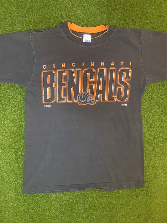 90s Cincinnati Bengals - Vintage NFL T-Shirt (Large) - Gametime Vintage