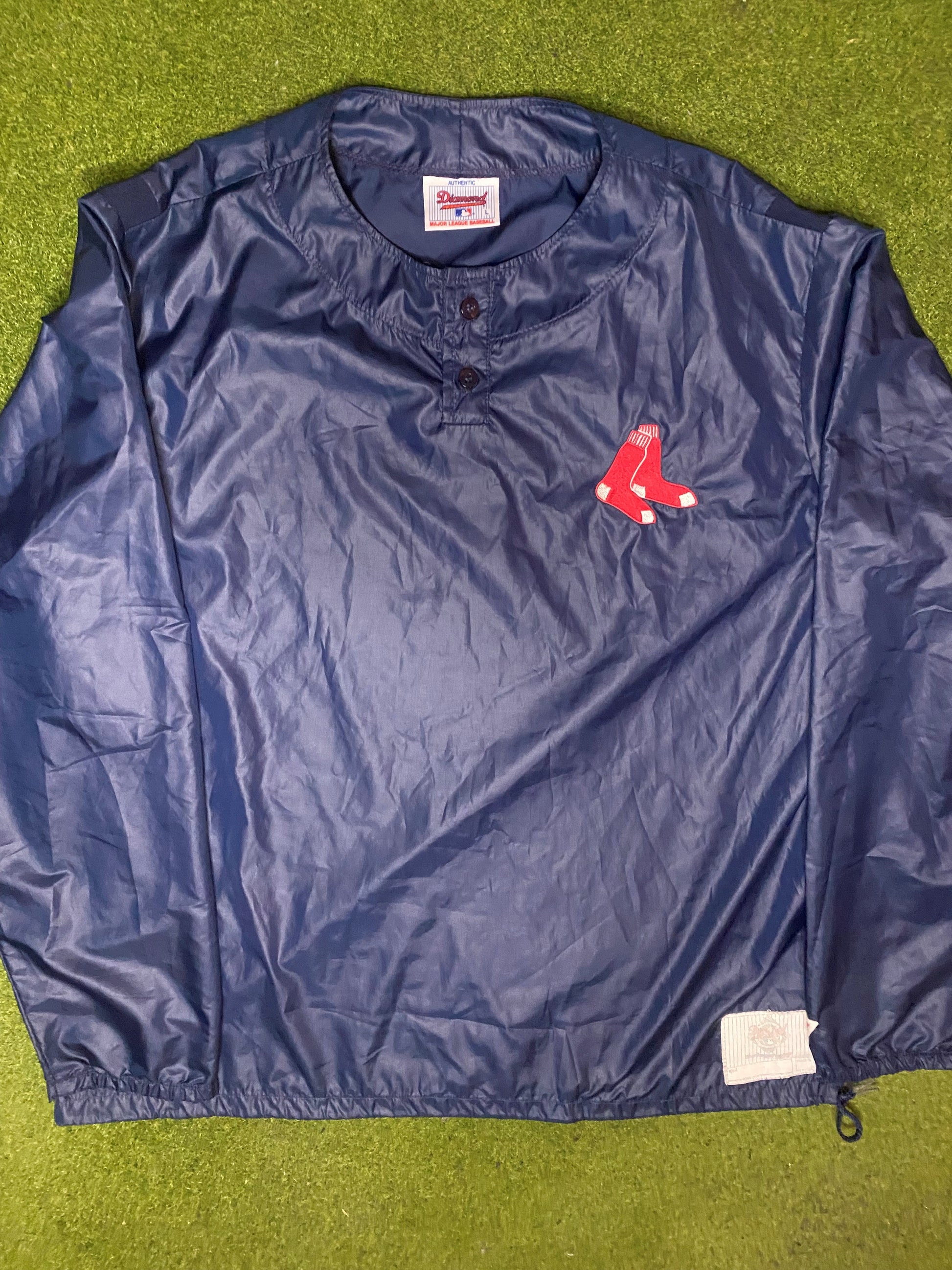 90s Boston Red Sox - Lightweight - Vintage MLB Pullover Windbreaker (Large)