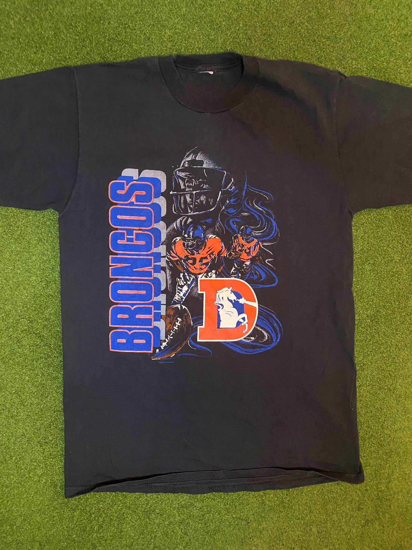 90s Denver Broncos - Vintage NFL T-Shirt (Large)