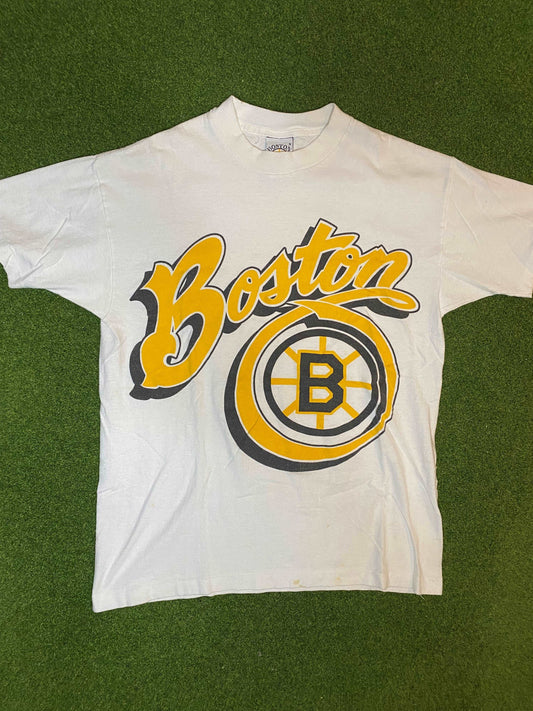 90s Boston Bruins - Vintage NHL T-Shirt (Small)