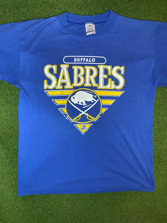 90s Buffalo Sabres - Vintage NHL Tee (XL)