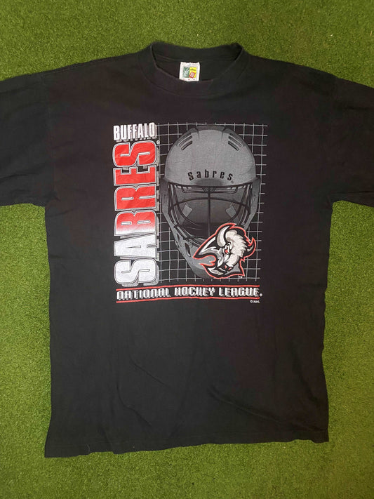 90s Buffalo Sabres - Vintage NHL T-Shirt (XL)