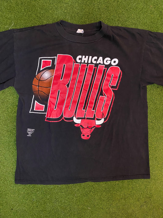 90s Chicago Bulls - Vintage NBA T-Shirt (Large) 