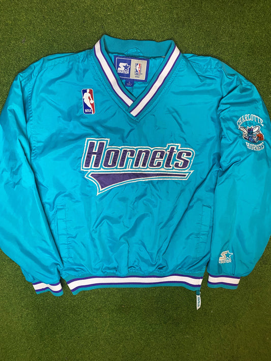 90s Charlotte Hornets - Vintage NBA Pullover (Youth Large) 