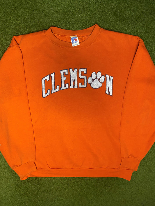 90s Clemson Tigers - Vintage College Sweatshirt (Large)