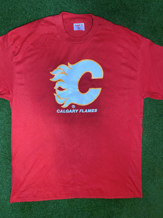 90s Calgary Flames - Vintage NHL Tee (XL)