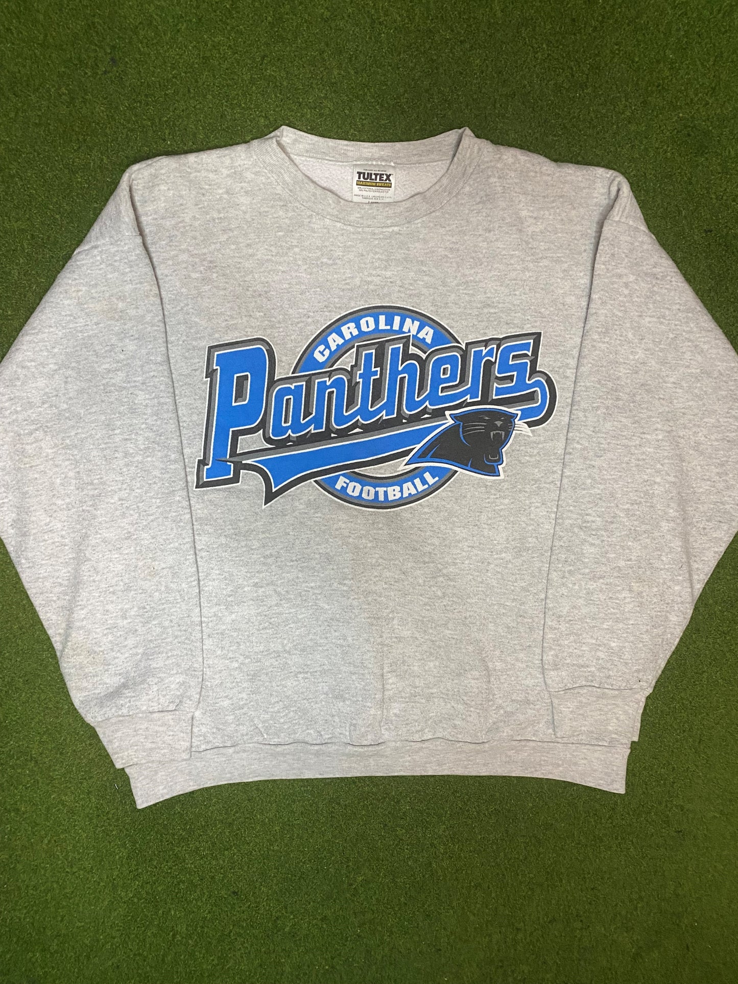 90s Carolina Panthers - Vintage NFL Crewneck Sweatshirt (Large)