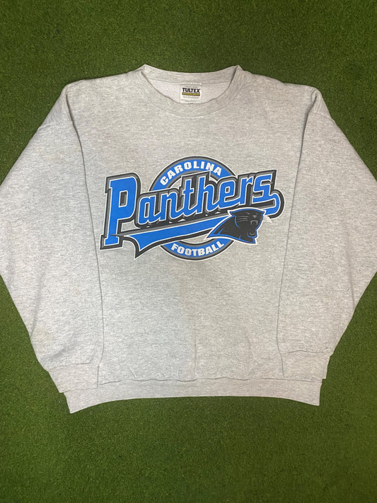 90s Carolina Panthers - Vintage NFL Crewneck Sweatshirt (Large) Gametime Vintage