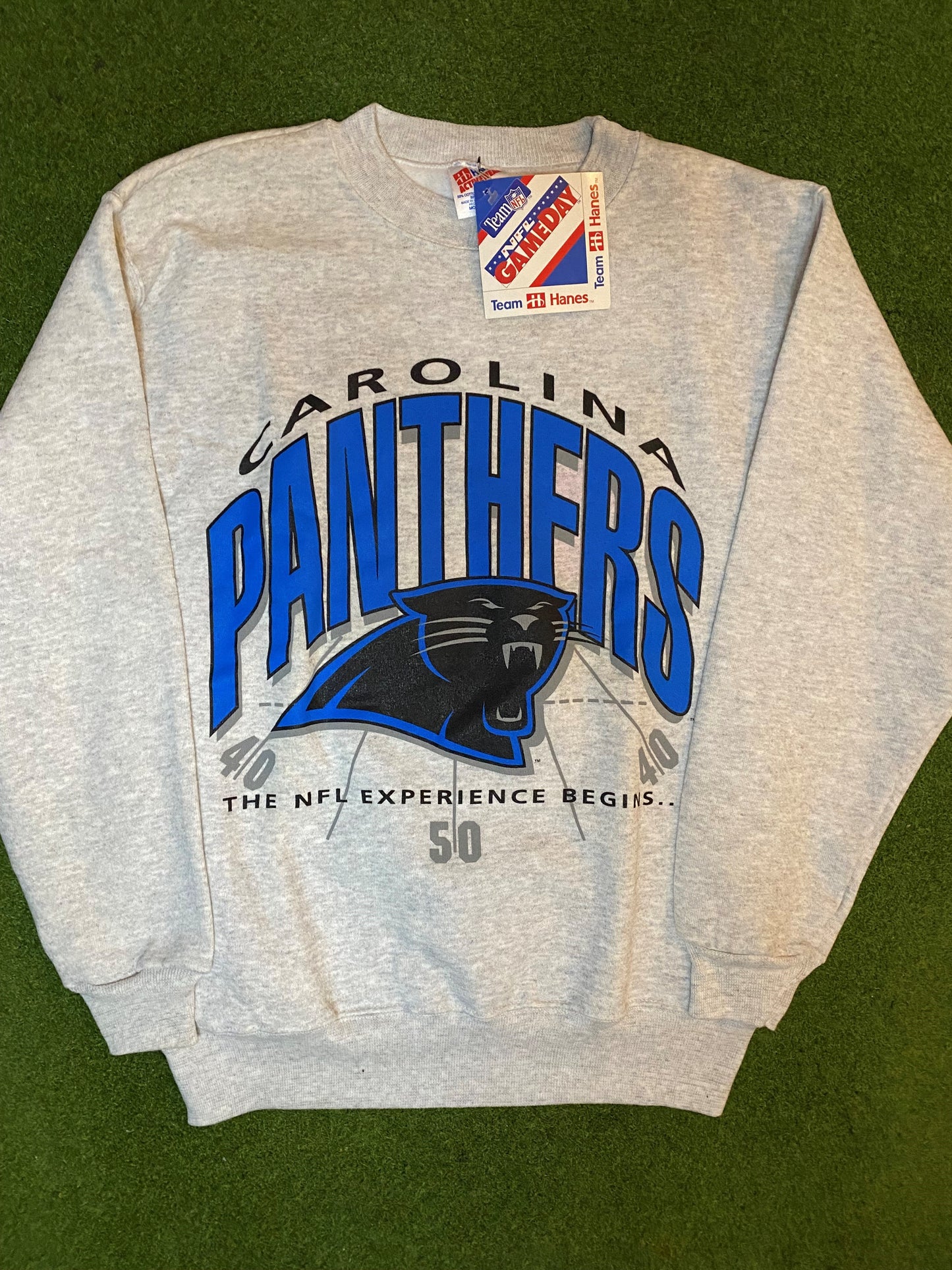 90s Carolina Panthers - The NFL Experience Begins - NWT - Vintage NFL Sweatshirt (Medium)