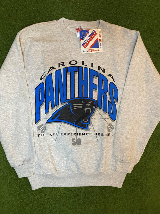 90s Carolina Panthers - The NFL Experience Begins - NWT - Vintage NFL Sweatshirt (Medium) Gametime Vintage