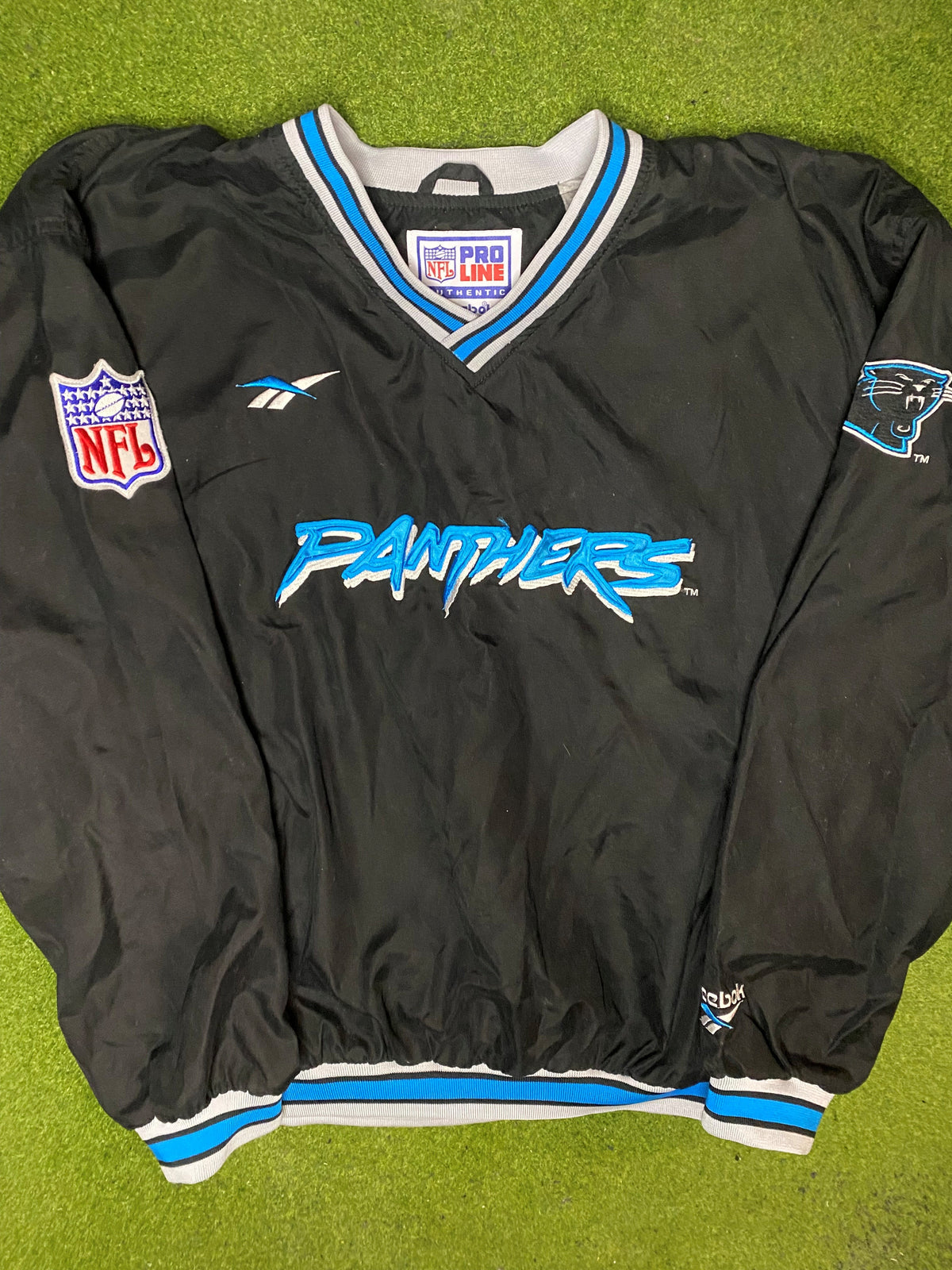 90s Carolina Panthers - Reebok - Vintage NFL Windbreaker (Large) - Gametime Vintage