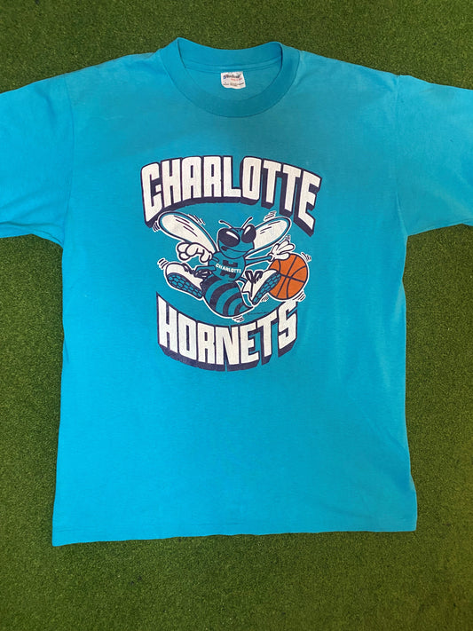 90s Charlotte Hornets - Vintage NBA T-Shirt (Large)