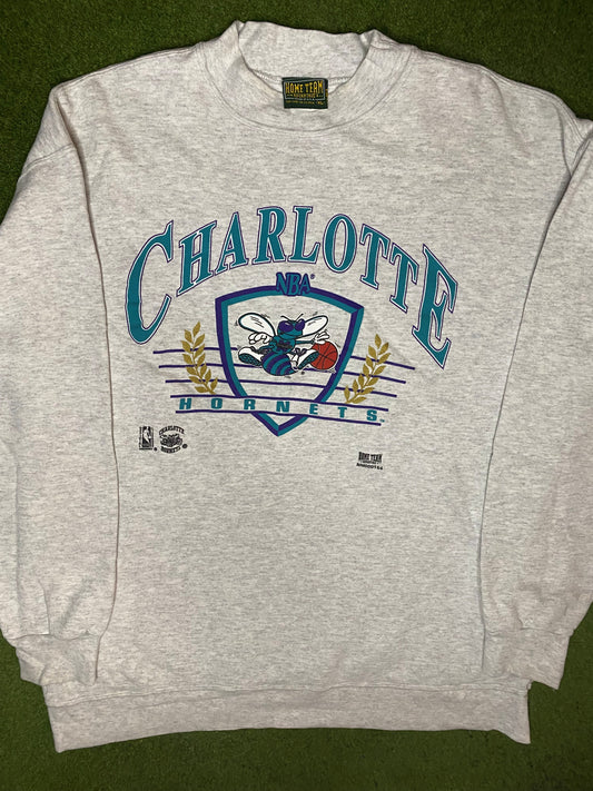 90s Charlotte Hornets - Vintage NBA Sweatshirt (XL) Gametime Vintage